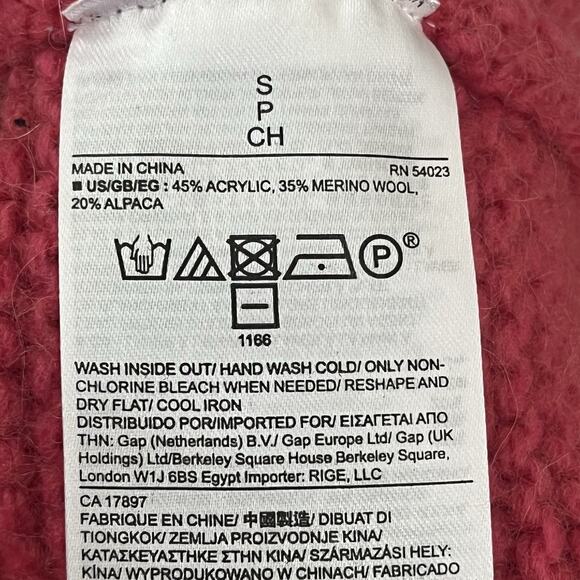 Banana Republic Turtleneck Sweater S Italian Yarn Merino Wool Alpaca Blend Pink - Picture 6 of 6